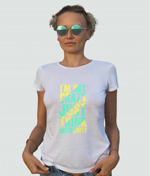 Дамска тениска с щампа Текст и надписи I`m not crazy - TShirtArtShop.com